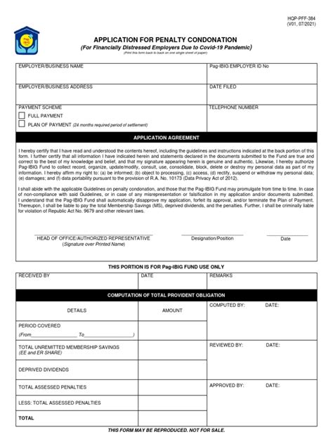 Application For Penalty Condonation: (For Financially  .